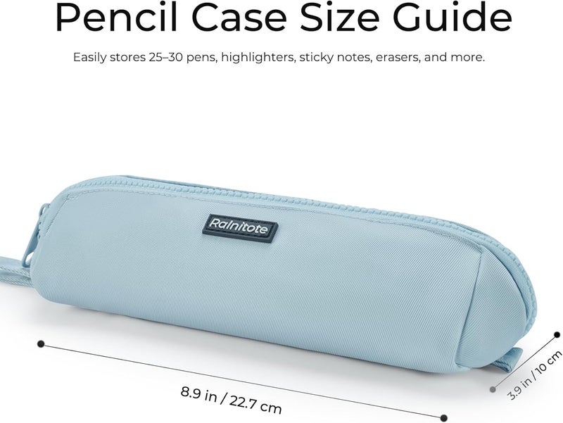Ralnitote Store Large Pencil Case with 180° Open Design, Big Capacity Pen Bag for Girls & Boys, Aesthetic & Cute Pencil Pouch for School, Office, Makeup & Tech Accessories-Blue - Image 3
